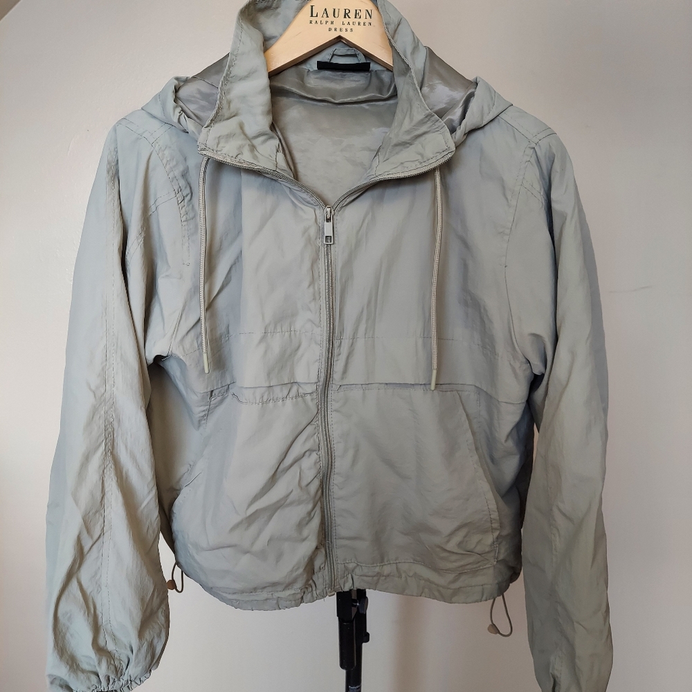 Cuidado Con El Perro Green windbreaker Size XL Pockets Cinch Waist